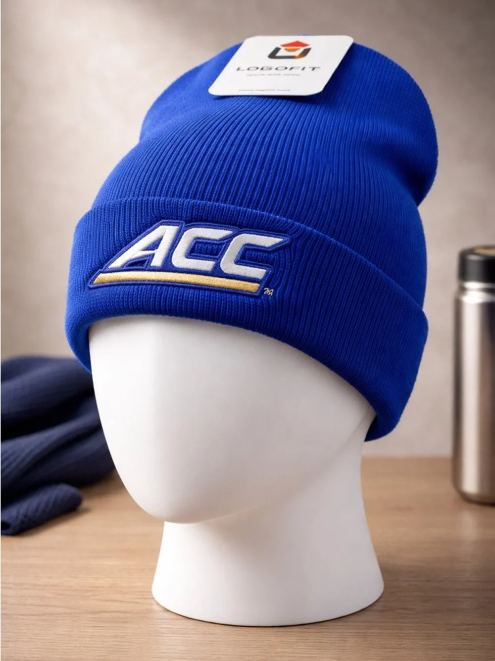 NWT NCAA Atlantic Coast Conference Blue Beanie Hat Embroidered ACC
